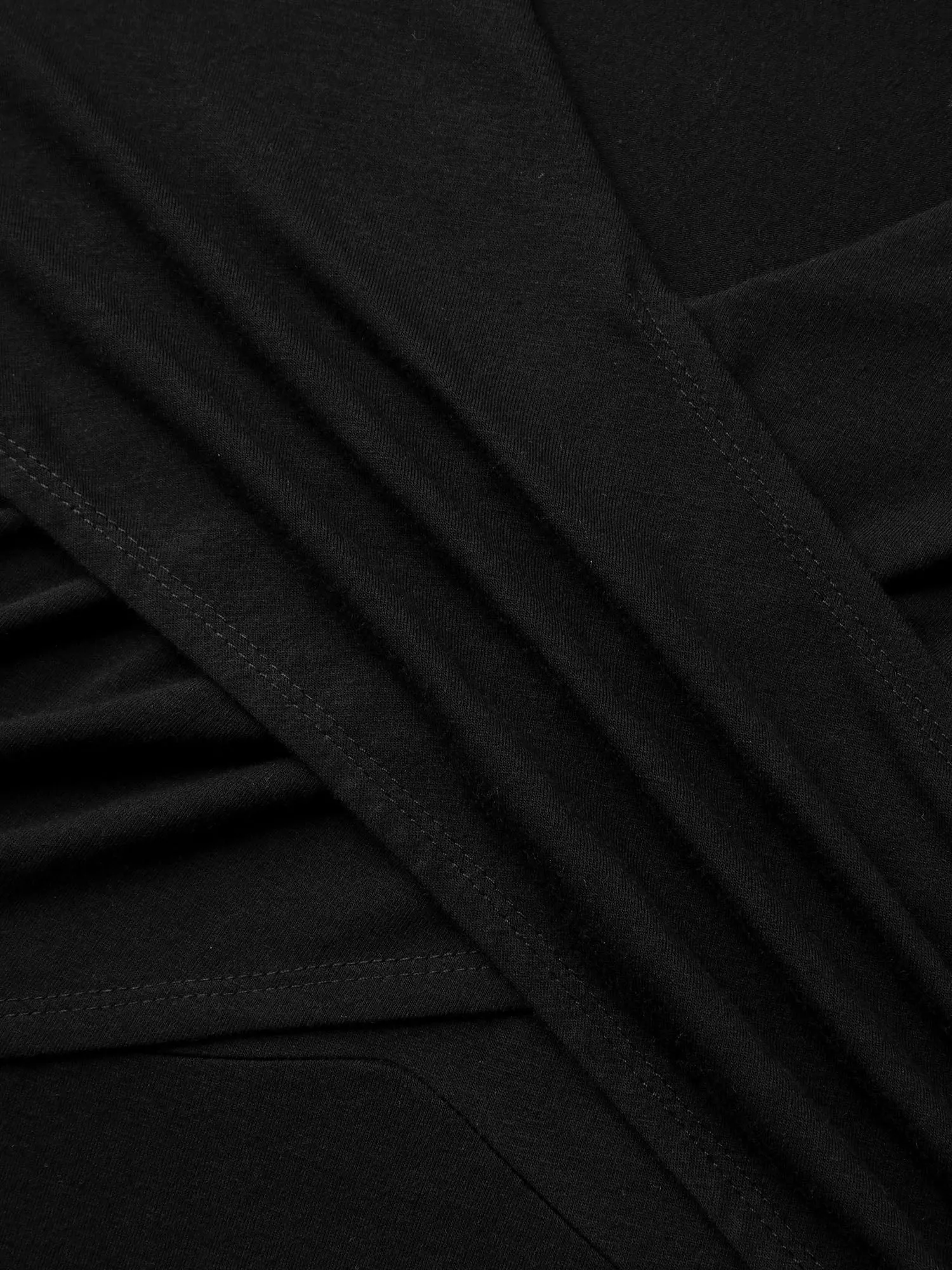 Overlap Bodice Solid Knit Pockets Midi Dress sold by Bloomchic product image thumbnail 5