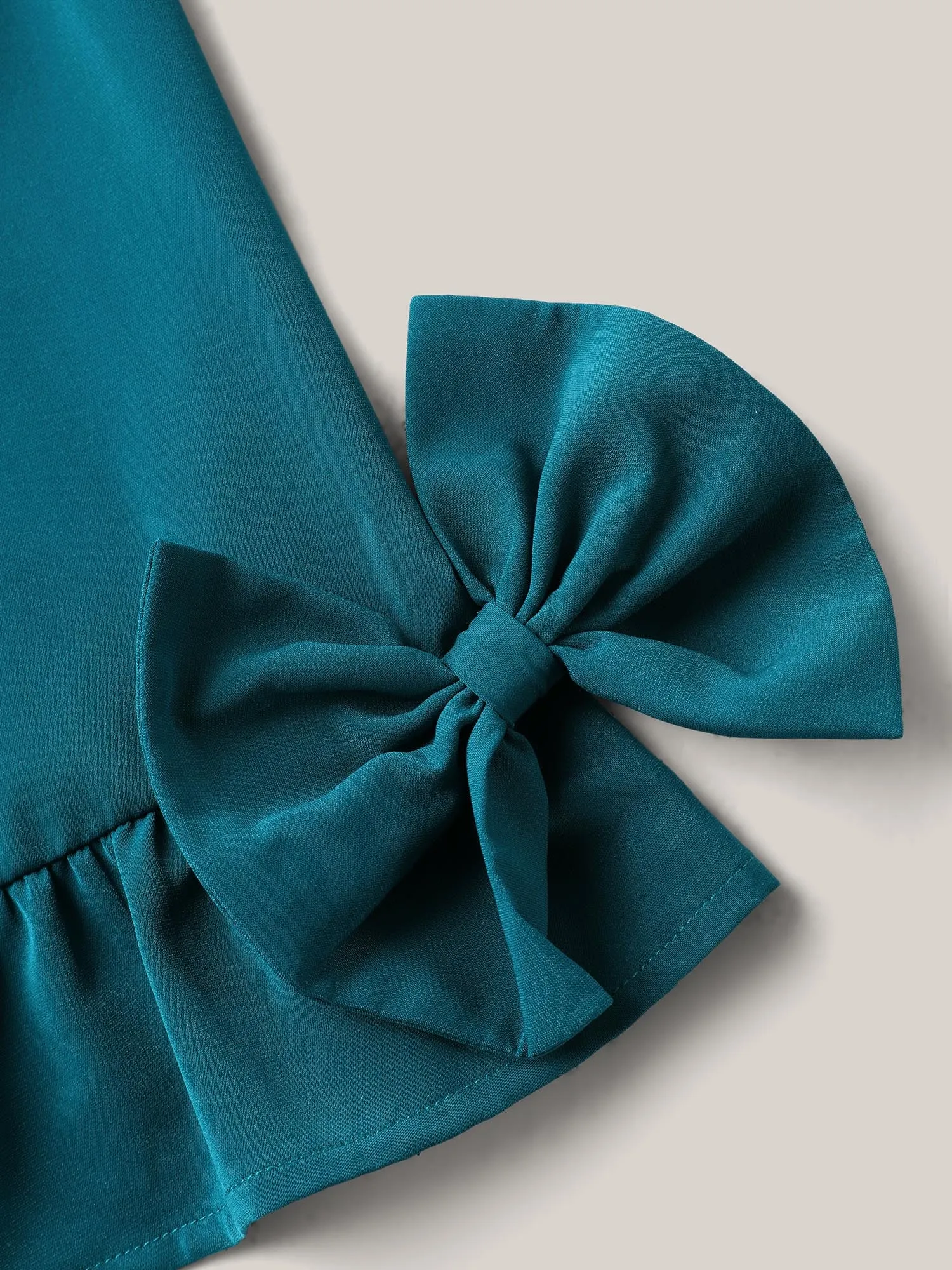 Ruffled 3D Bow Detail Solid Blouse sold by Bloomchic product image thumbnail 5