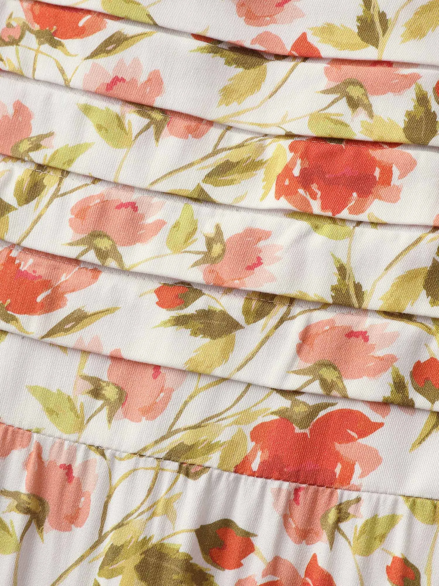 Floral Pleated Bodice Pockets Midi Dress sold by Bloomchic product image thumbnail 5