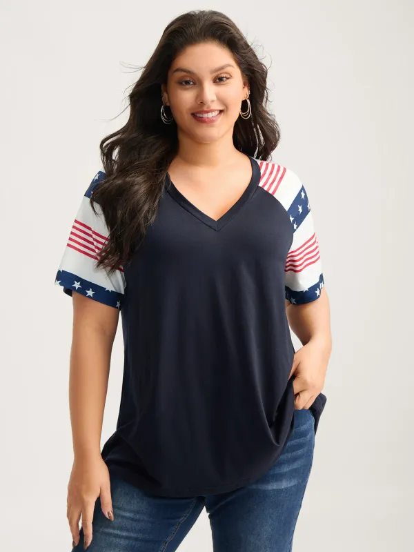 Stars and Stripes Raglan T-Shirt sold by Bloomchic