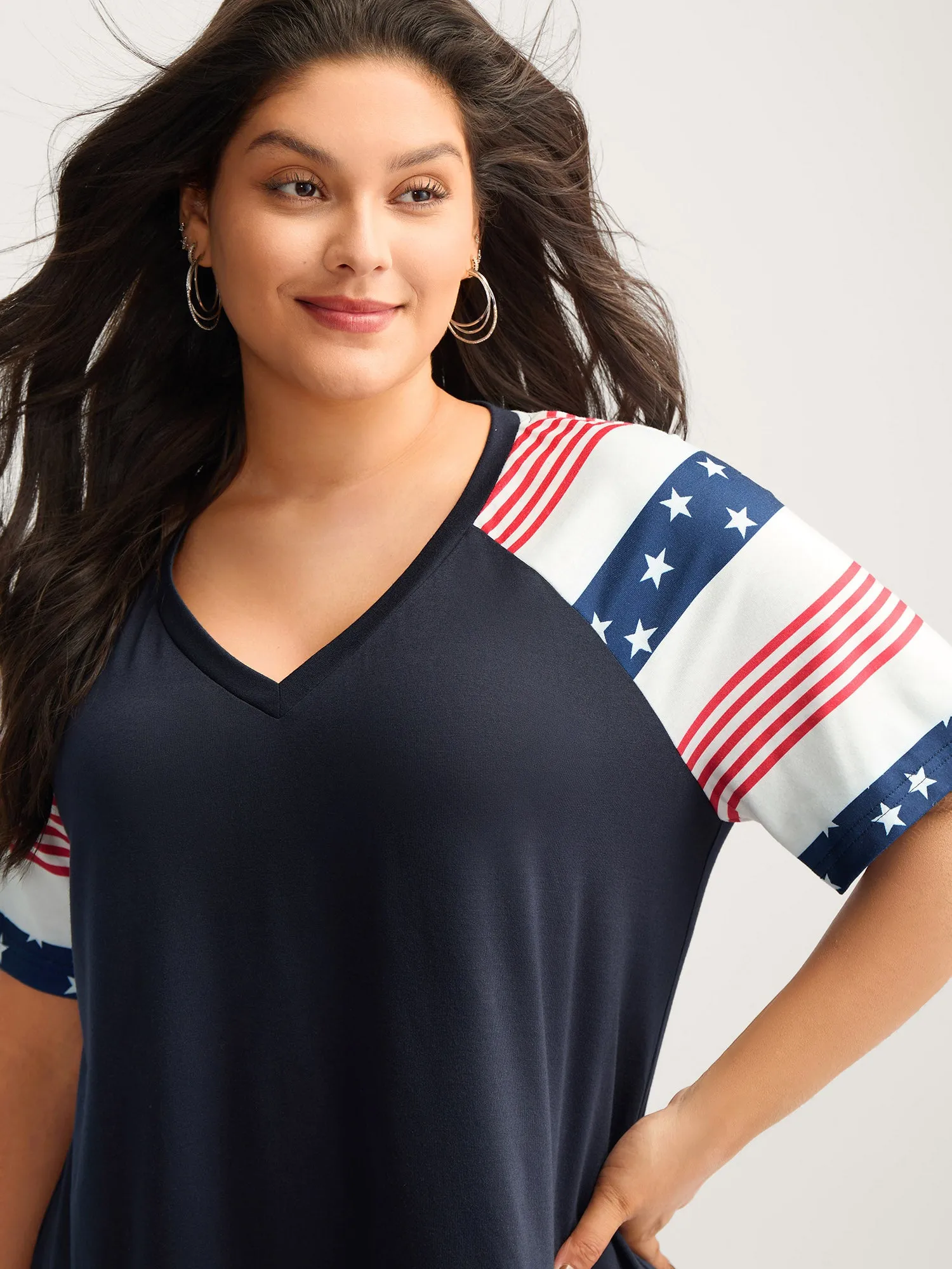 Stars and Stripes Raglan T-Shirt sold by Bloomchic product image thumbnail 2