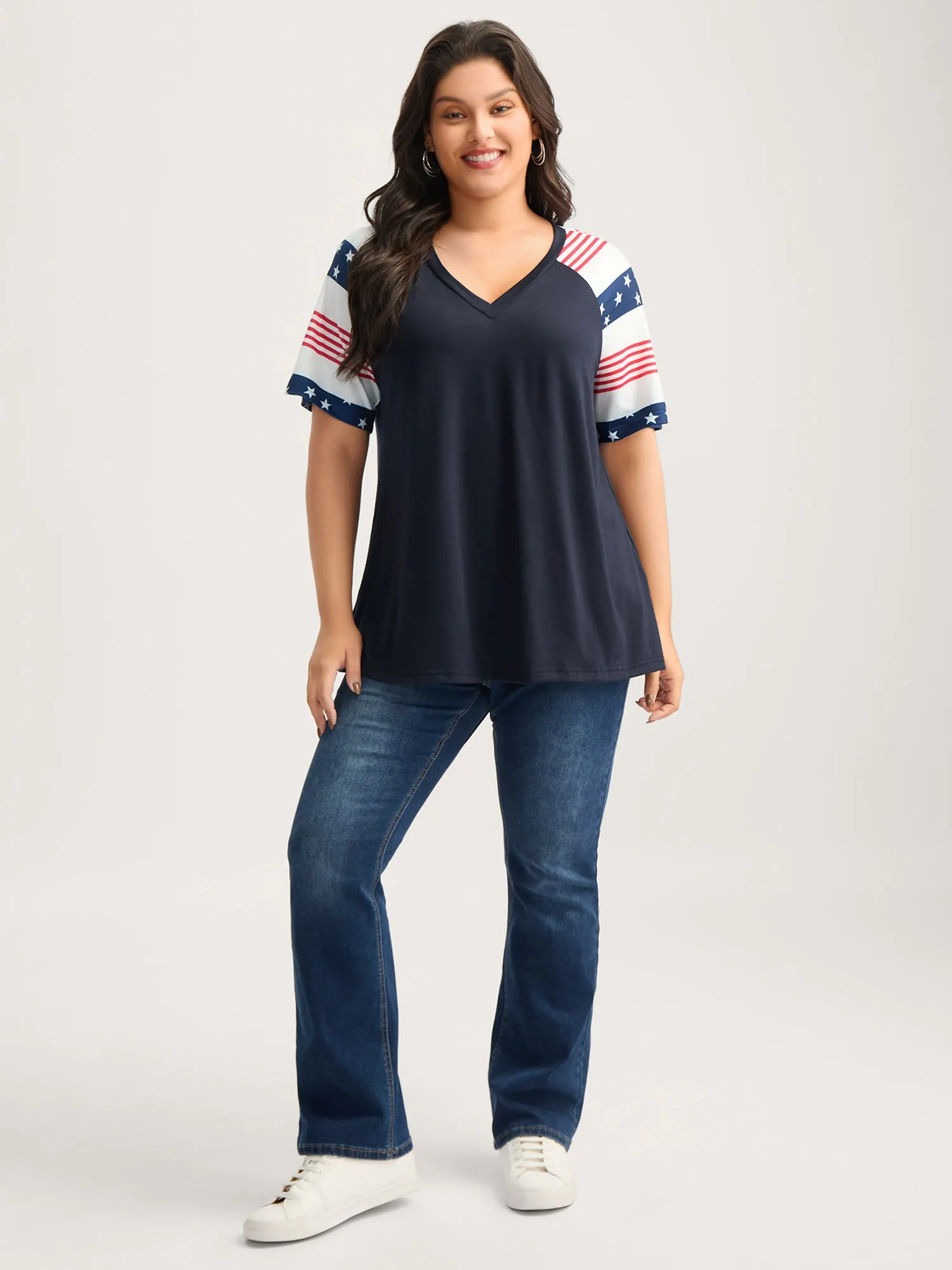 Stars and Stripes Raglan T-Shirt sold by Bloomchic product image thumbnail 3