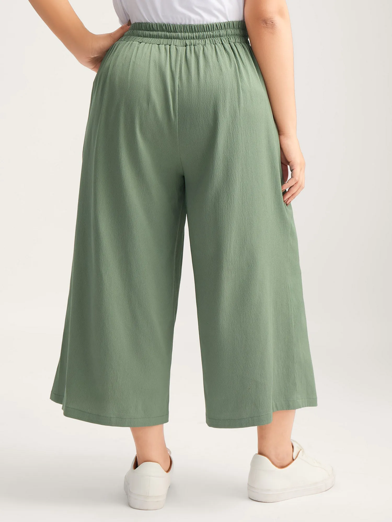 Drawstring Pin Tuck Wide-Leg Pants sold by Bloomchic product image thumbnail 4