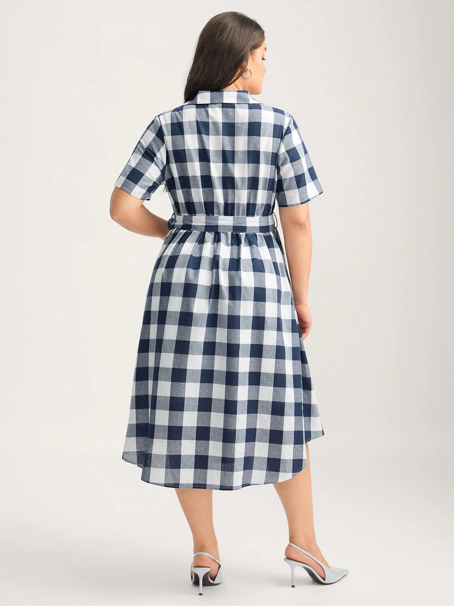 Pure Cotton Check Pattern Shirt Dress sold by Bloomchic product image thumbnail 4