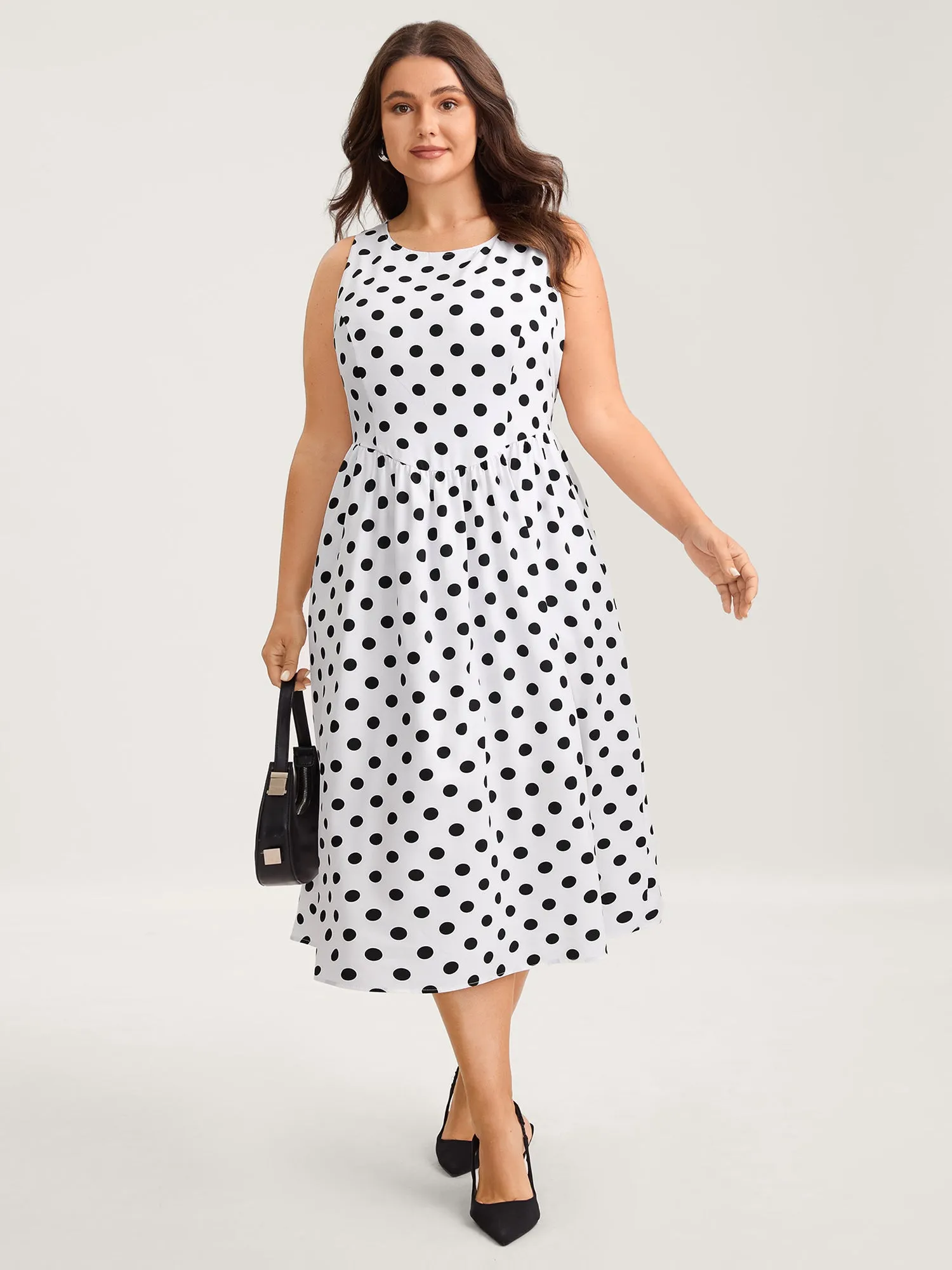 Pretty Polka Dots Drop Waist Midi Dress sold by Bloomchic product image thumbnail 3