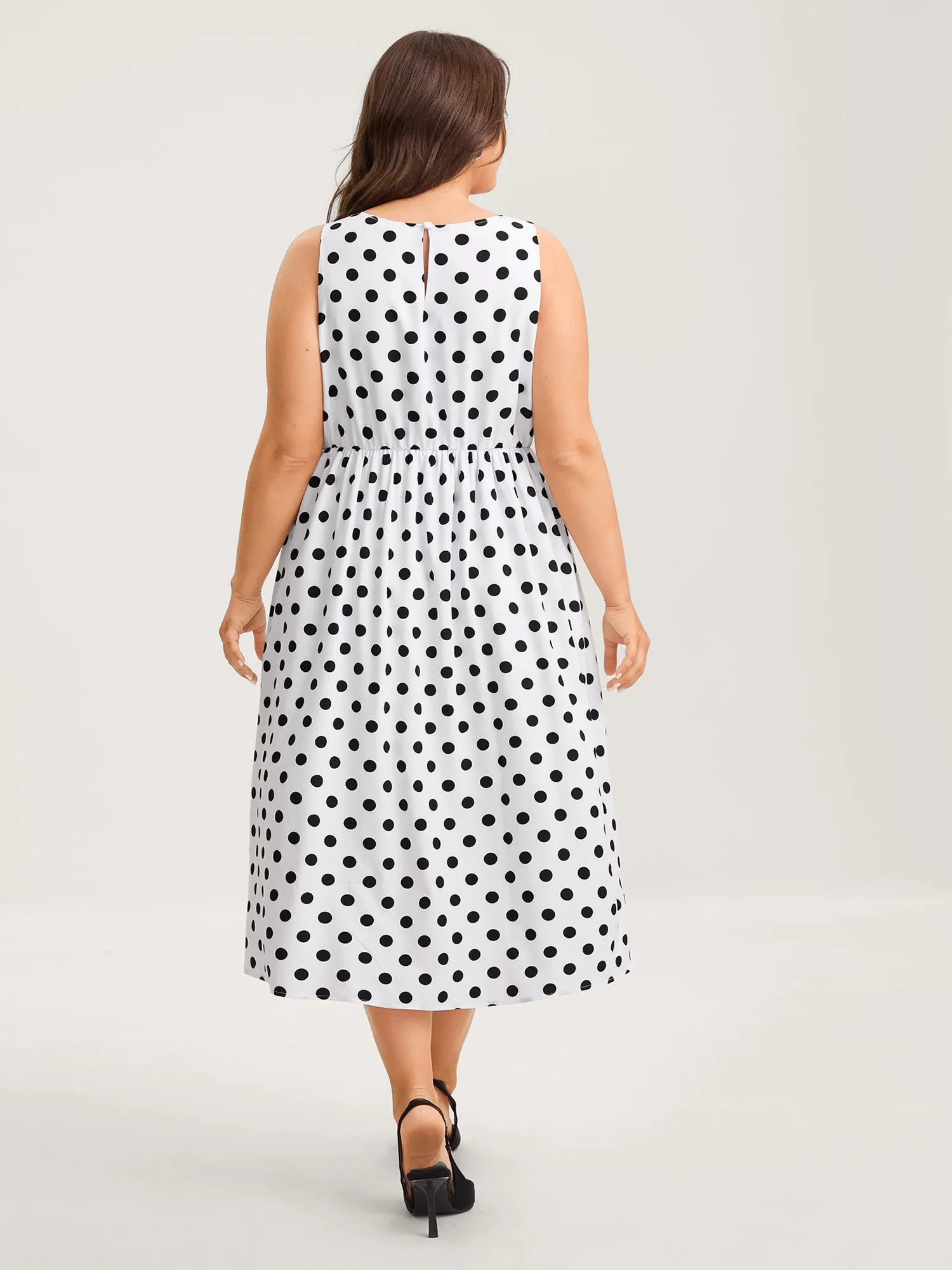 Pretty Polka Dots Drop Waist Midi Dress sold by Bloomchic product image thumbnail 4