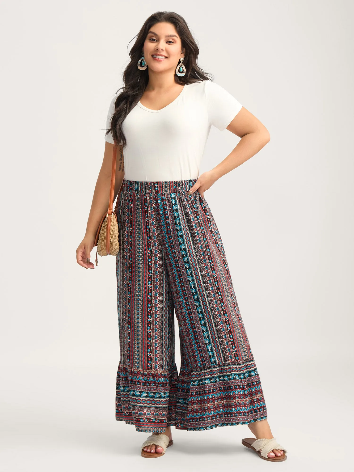 Boho Stripes Stretchy Waist Pants sold by Bloomchic product image thumbnail 3