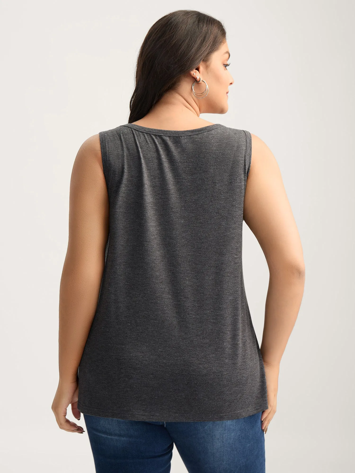 Stars and Stripes Curvy Hem Tank Top sold by Bloomchic product image thumbnail 4