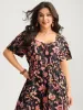 Floral Print Square Neck Pockets Jumpsuit sold by Bloomchic