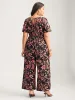 Floral Print Square Neck Pockets Jumpsuit sold by Bloomchic