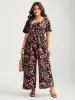Floral Print Square Neck Pockets Jumpsuit sold by Bloomchic