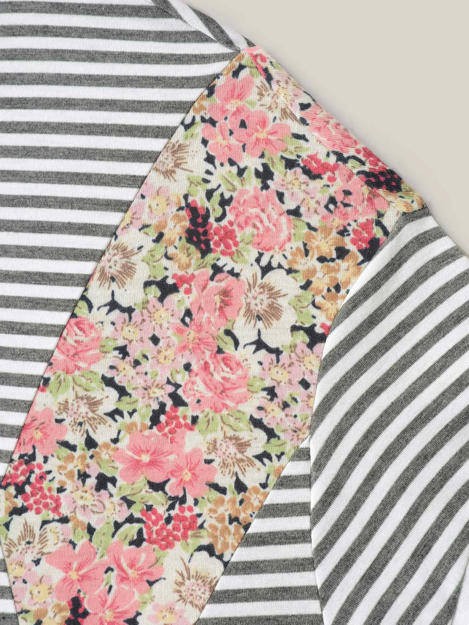 Cotton Mixed Print Floral Detail Knit Top sold by Bloomchic product image thumbnail 5