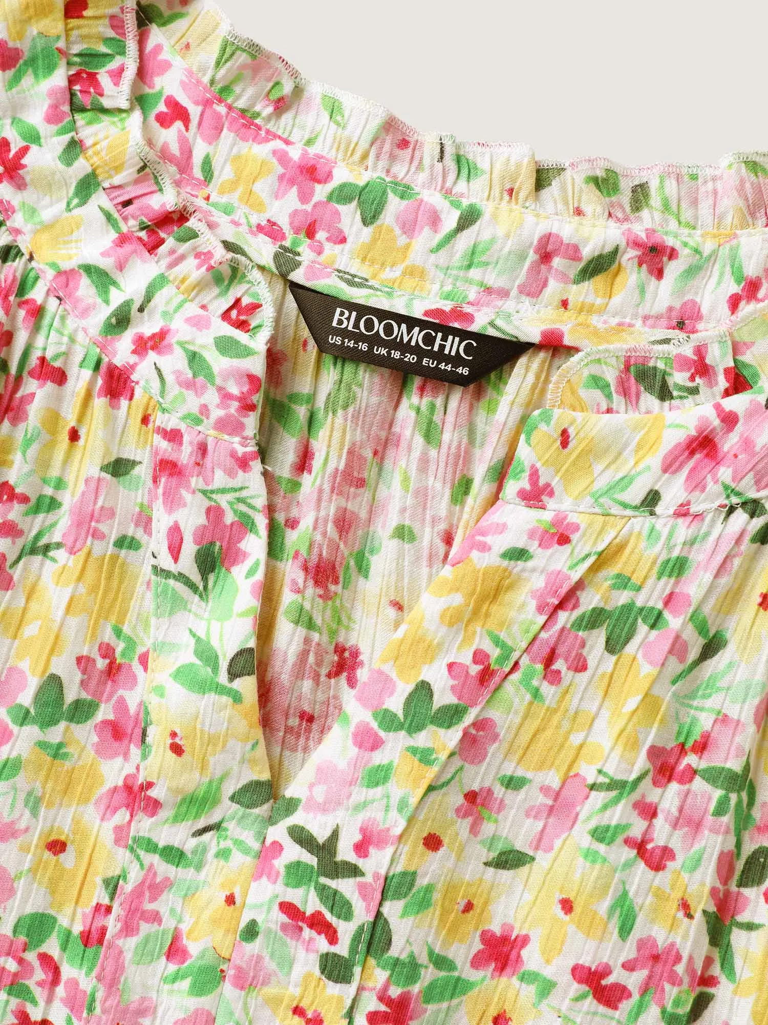 Floral Print Puff Sleeve Flowy Blouse sold by Bloomchic product image thumbnail 5