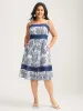 Floral Dreams Lace Spliced Tiered Midi Dress sold by Bloomchic