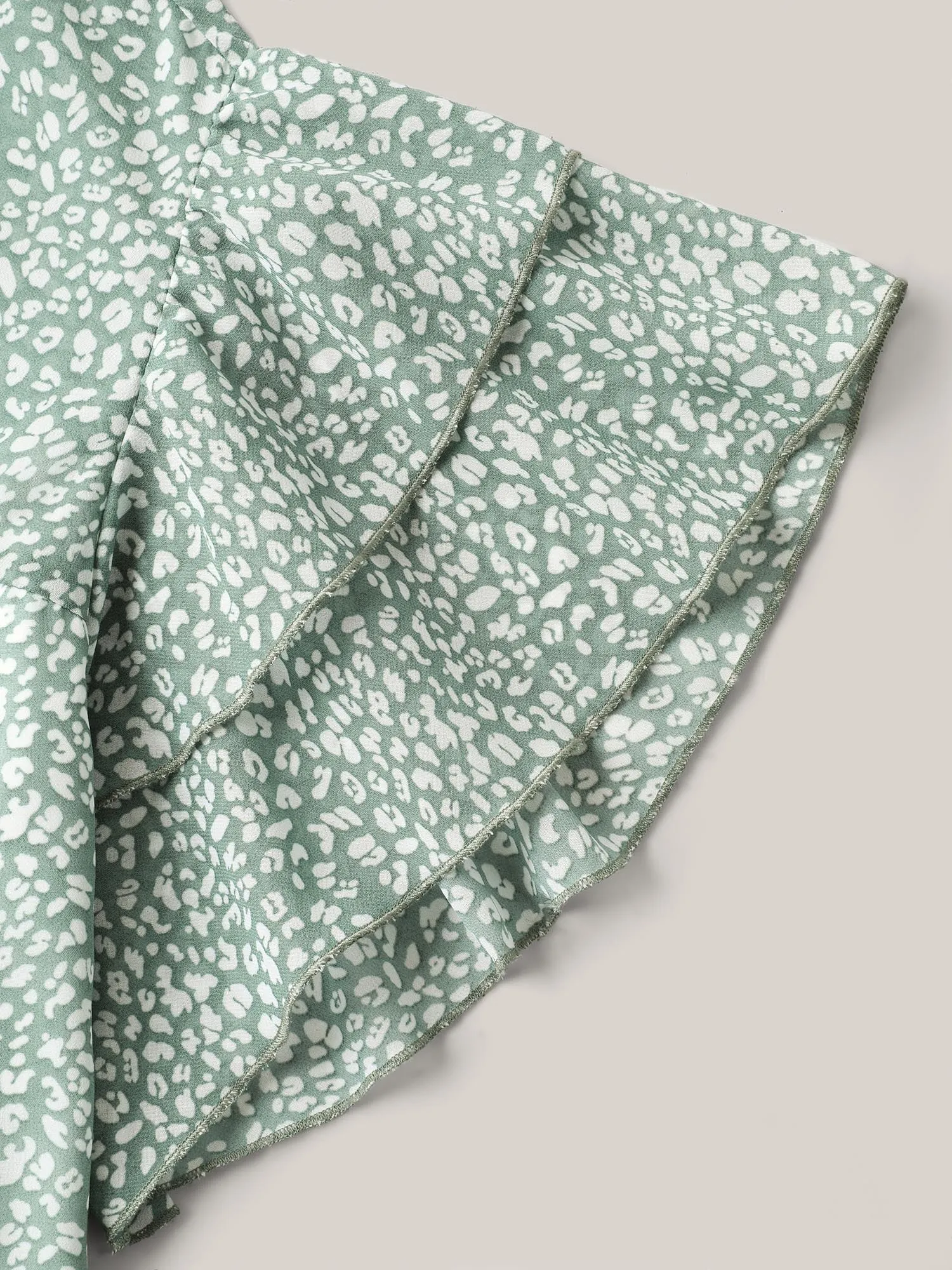 Leopard Print Stretchy Neck Flowy Blouse sold by Bloomchic product image thumbnail 5