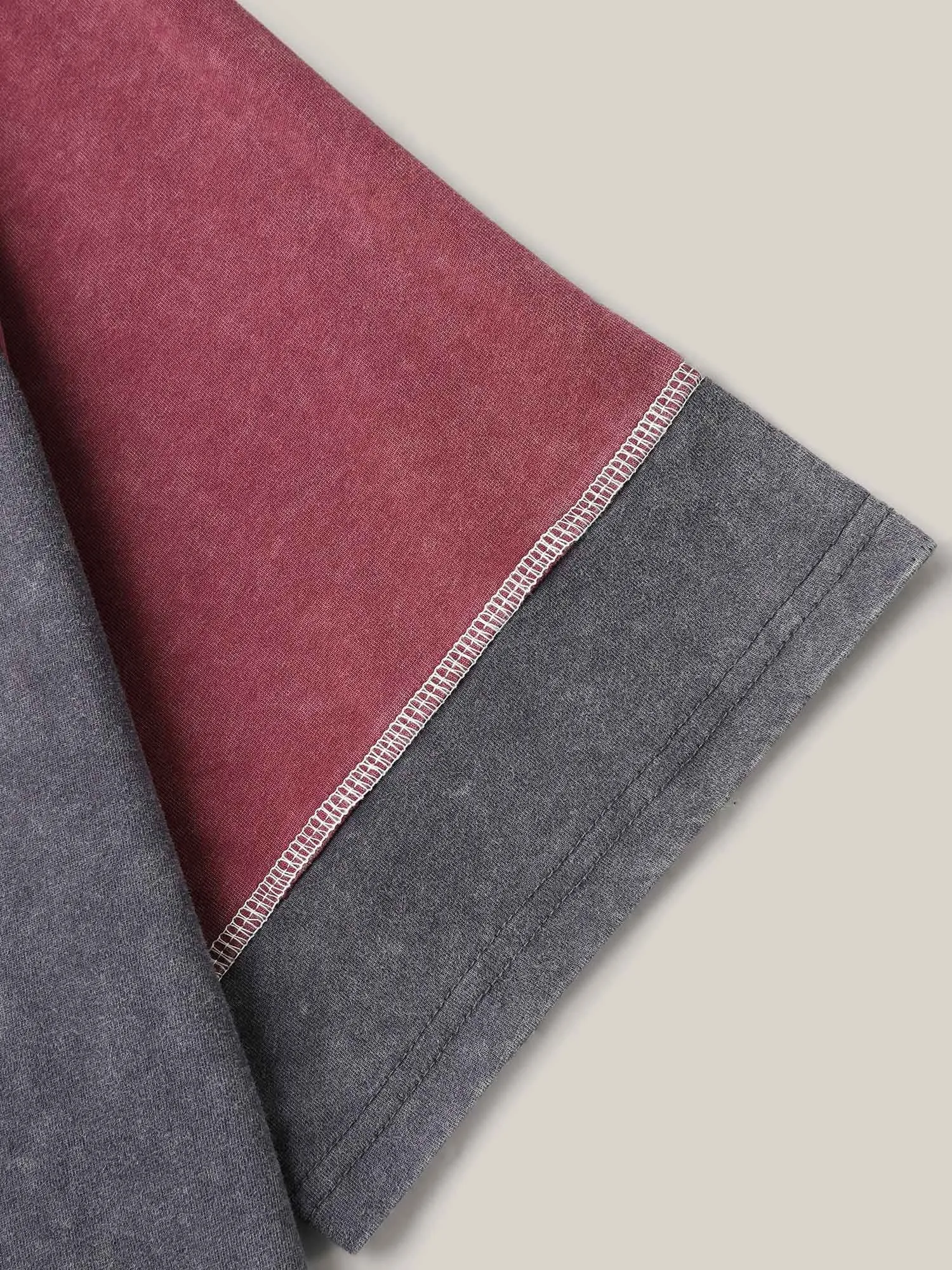 Cotton Vintage Color Contrast Solid T-Shirt sold by Bloomchic product image thumbnail 5