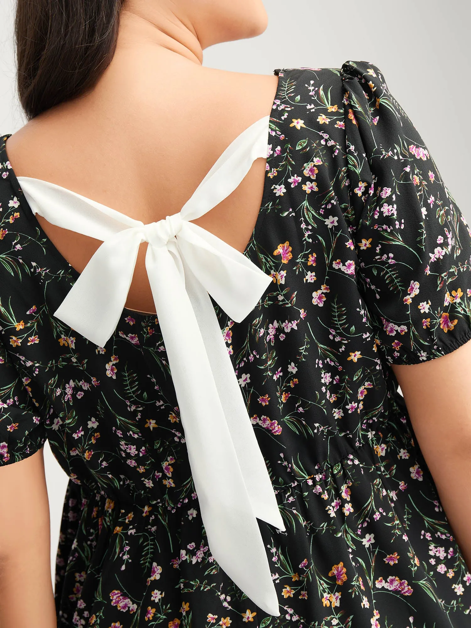 Floral Print Bow Back Detail Blouse sold by Bloomchic product image thumbnail 4