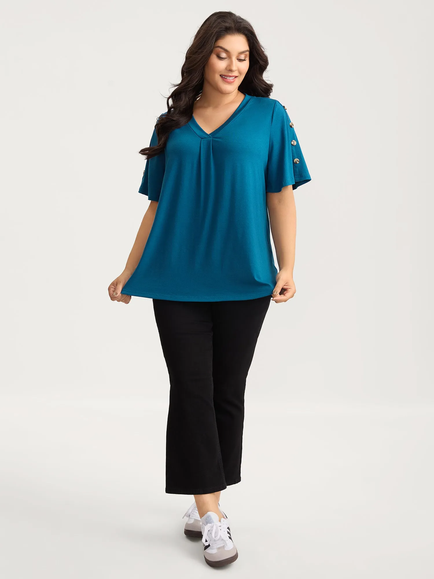 Supersoft Bust-Friendly Pleated T-Shirt sold by Bloomchic product image thumbnail 3