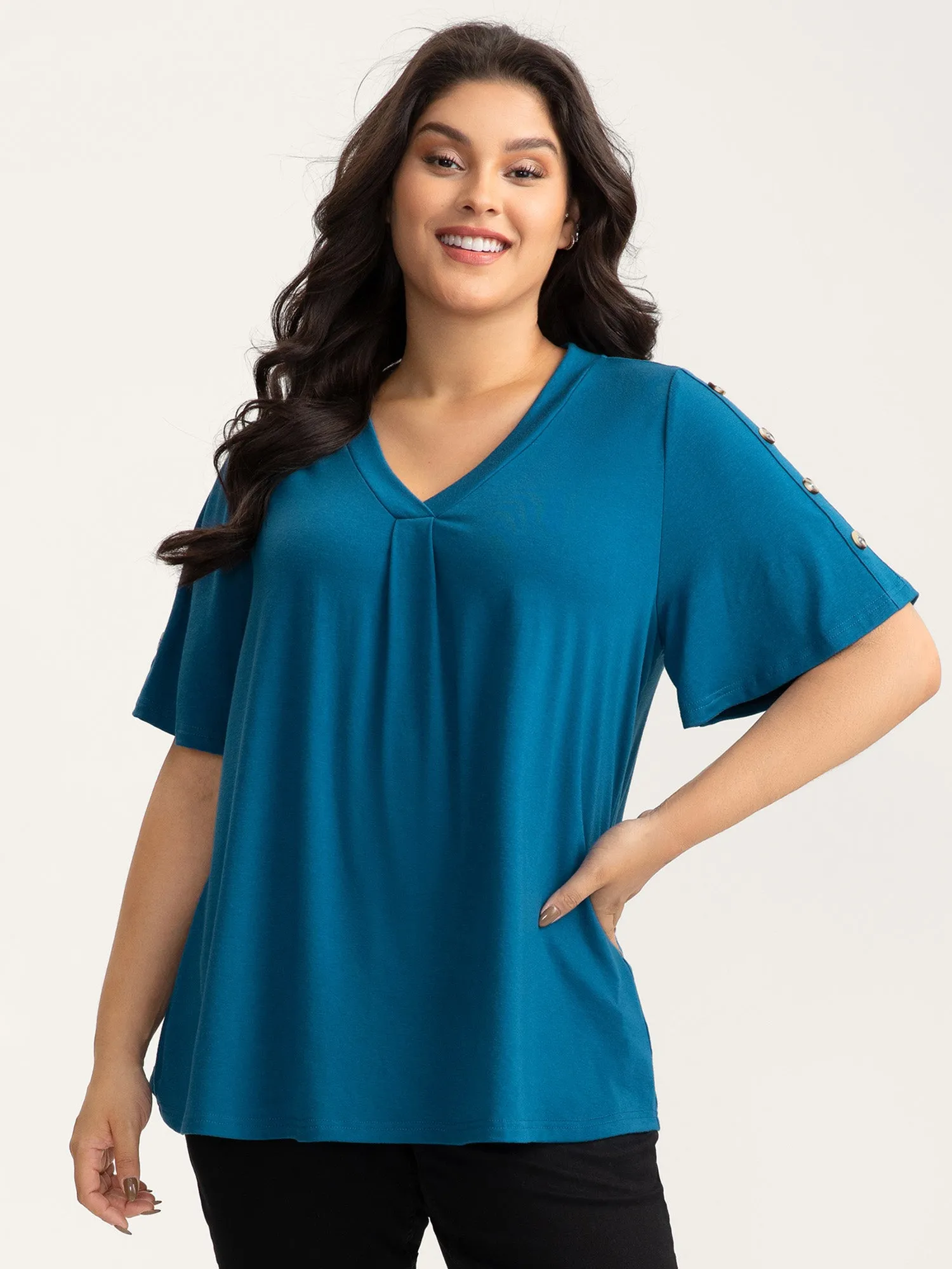 Supersoft Bust-Friendly Pleated T-Shirt sold by Bloomchic product image thumbnail 2