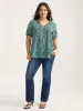 Ditsy Floral Print Lace Trim Blouse sold by Bloomchic