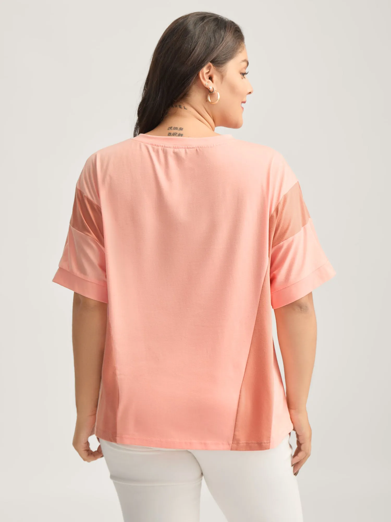 Floral Patchwork Embroidery Color Block T-Shirt sold by Bloomchic product image thumbnail 4
