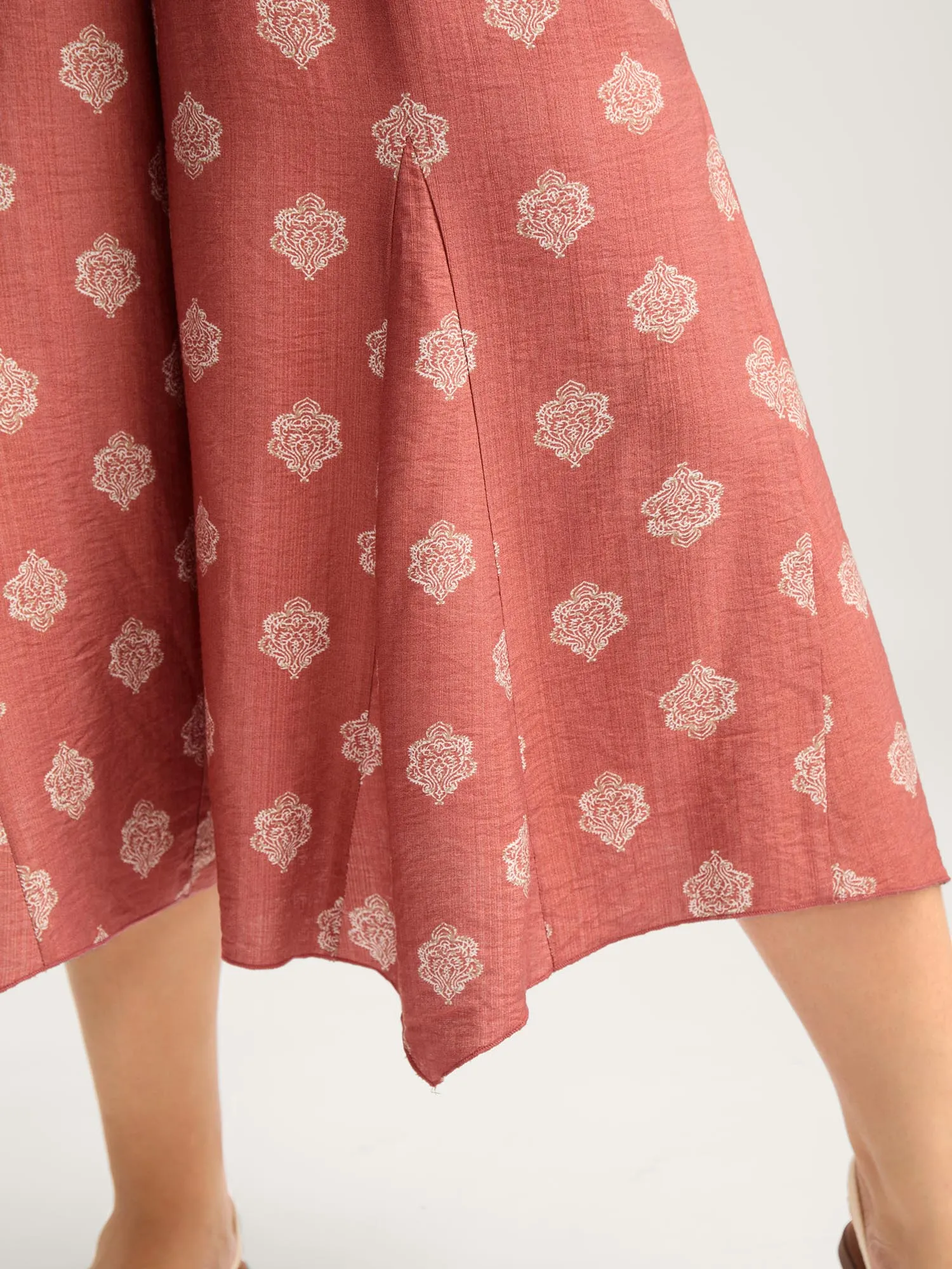 Boho Print Irregular Hem Flare Pants sold by Bloomchic product image thumbnail 2