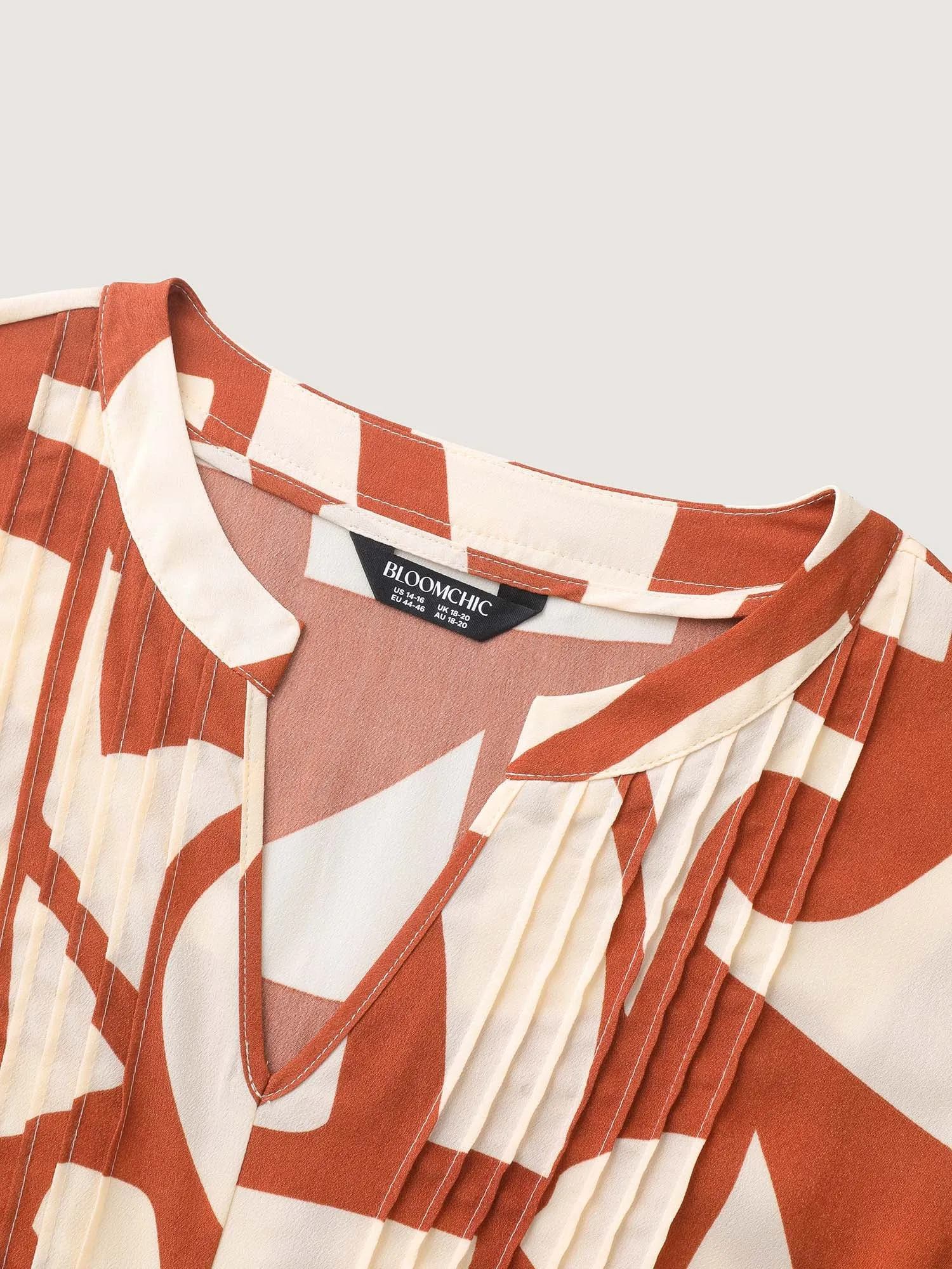 Toothpick Pleat Notched Collar Midi Dress sold by Bloomchic product image thumbnail 5