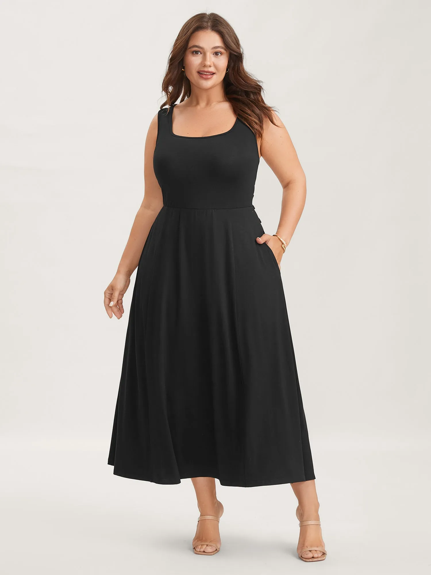 Sheer Back-Tie Plunging Neck Midi Dress sold by Bloomchic product image thumbnail 3