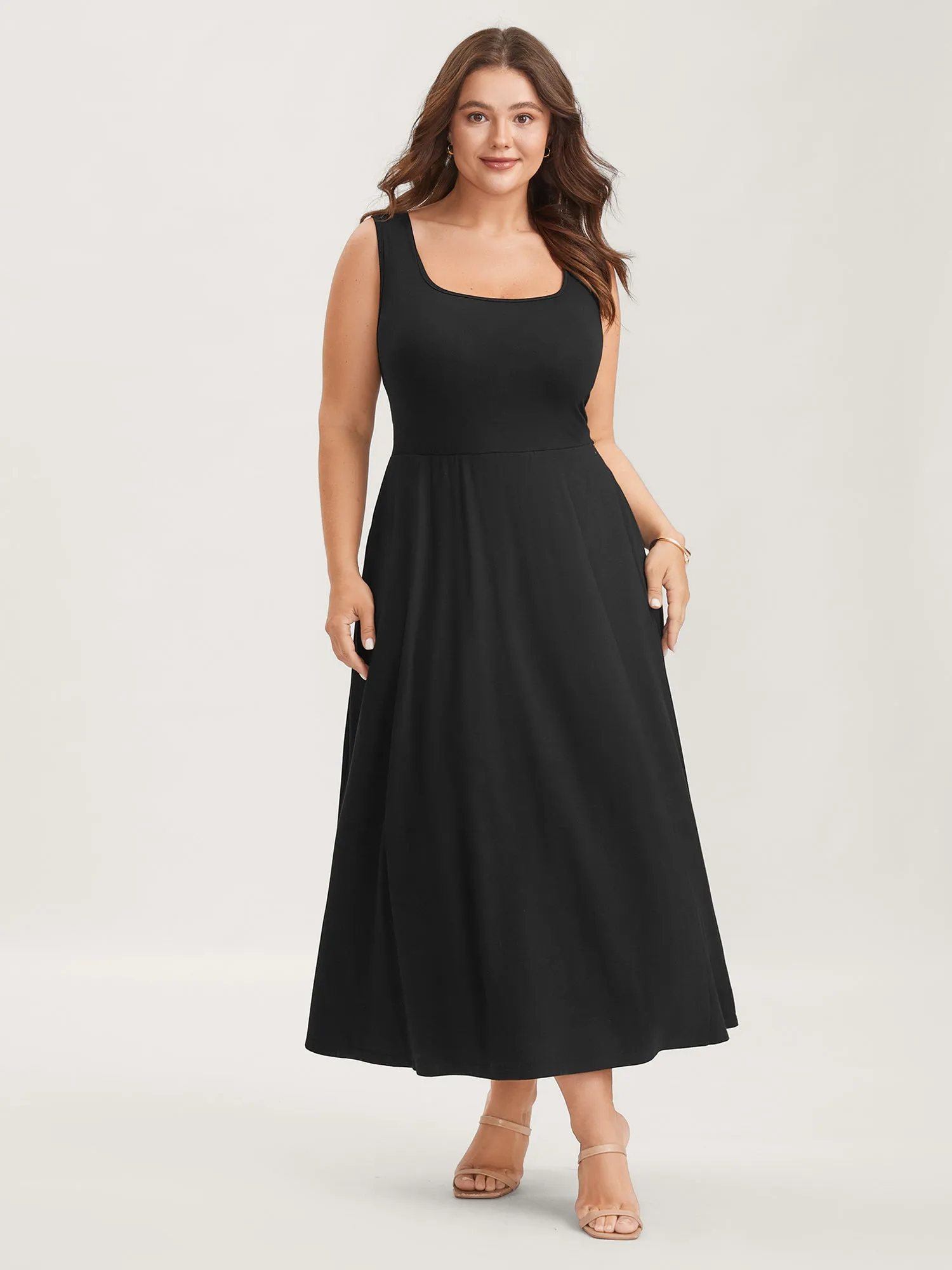 Sheer Back-Tie Plunging Neck Midi Dress sold by Bloomchic product image thumbnail 2