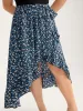 Floral Asymmetrical Hem Bow-Tie Midi Dress sold by Bloomchic