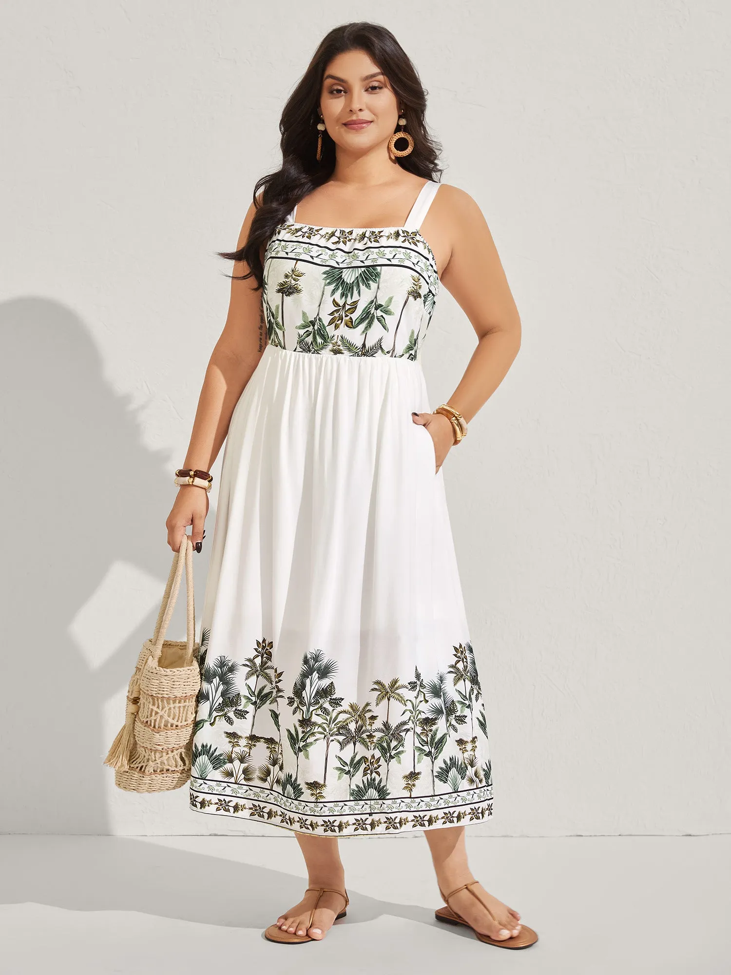 Rayon Tropical Paradise Pockets Midi Dress sold by Bloomchic product image thumbnail 3