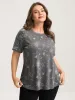 Celestial Print Crew Neck T-Shirt sold by Bloomchic