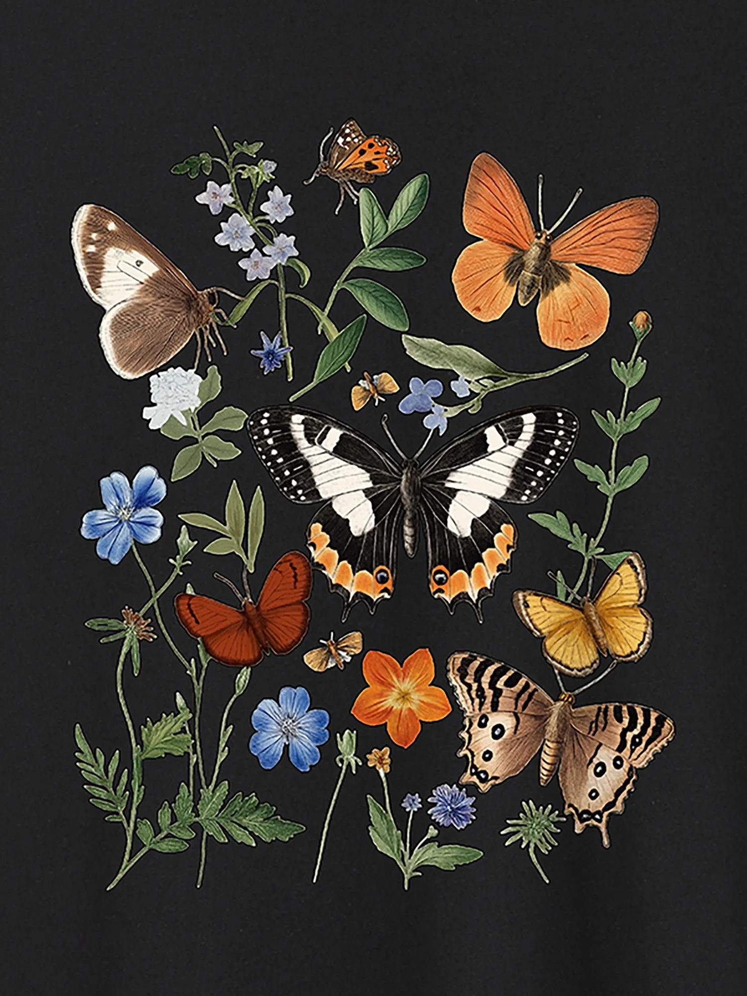 Butterfly Garden Print Crew Neck T-Shirt sold by Bloomchic product image thumbnail 2