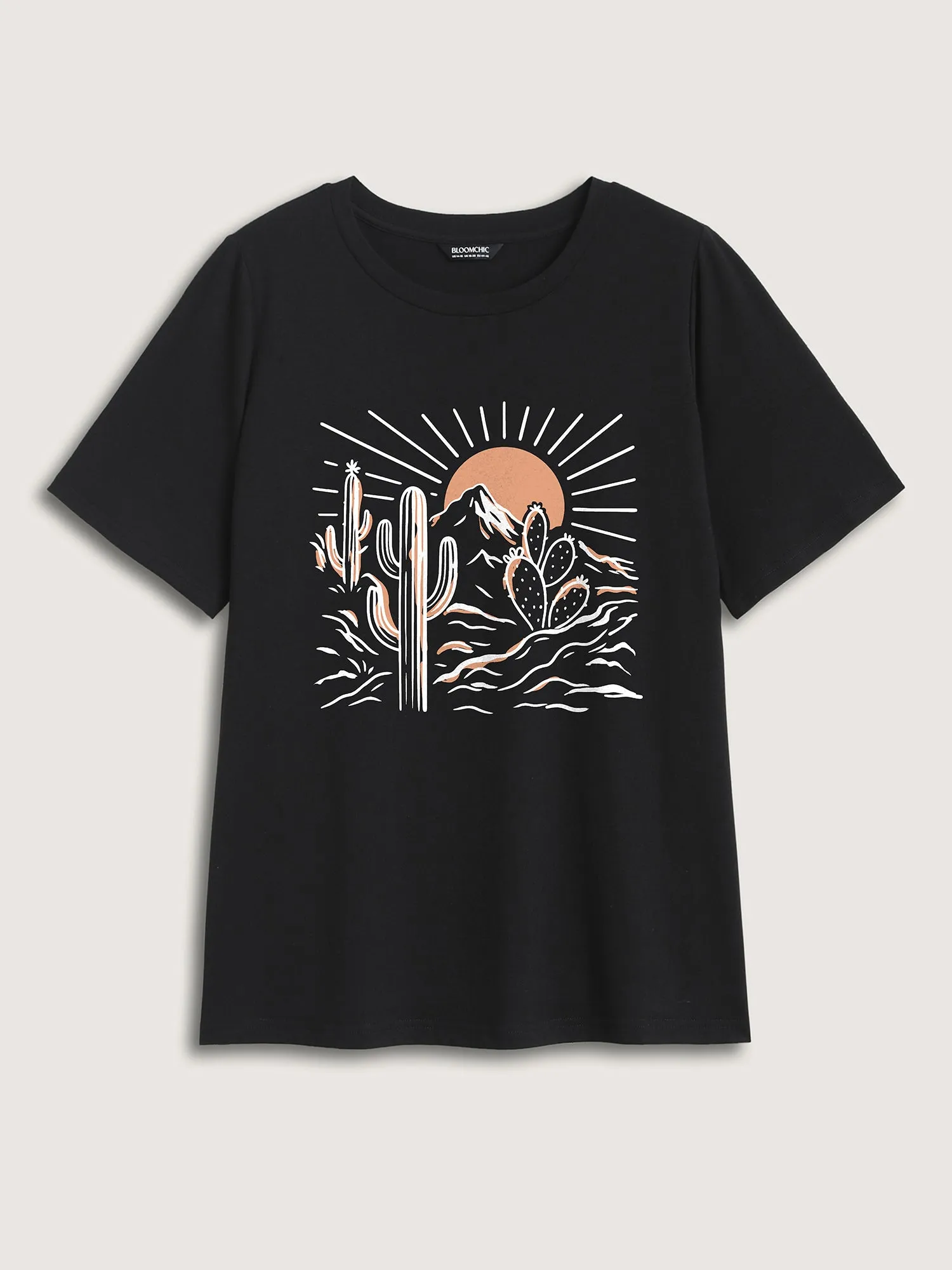 Sunrise Desert Print Round Neck T-Shirt sold by Bloomchic product image thumbnail 5