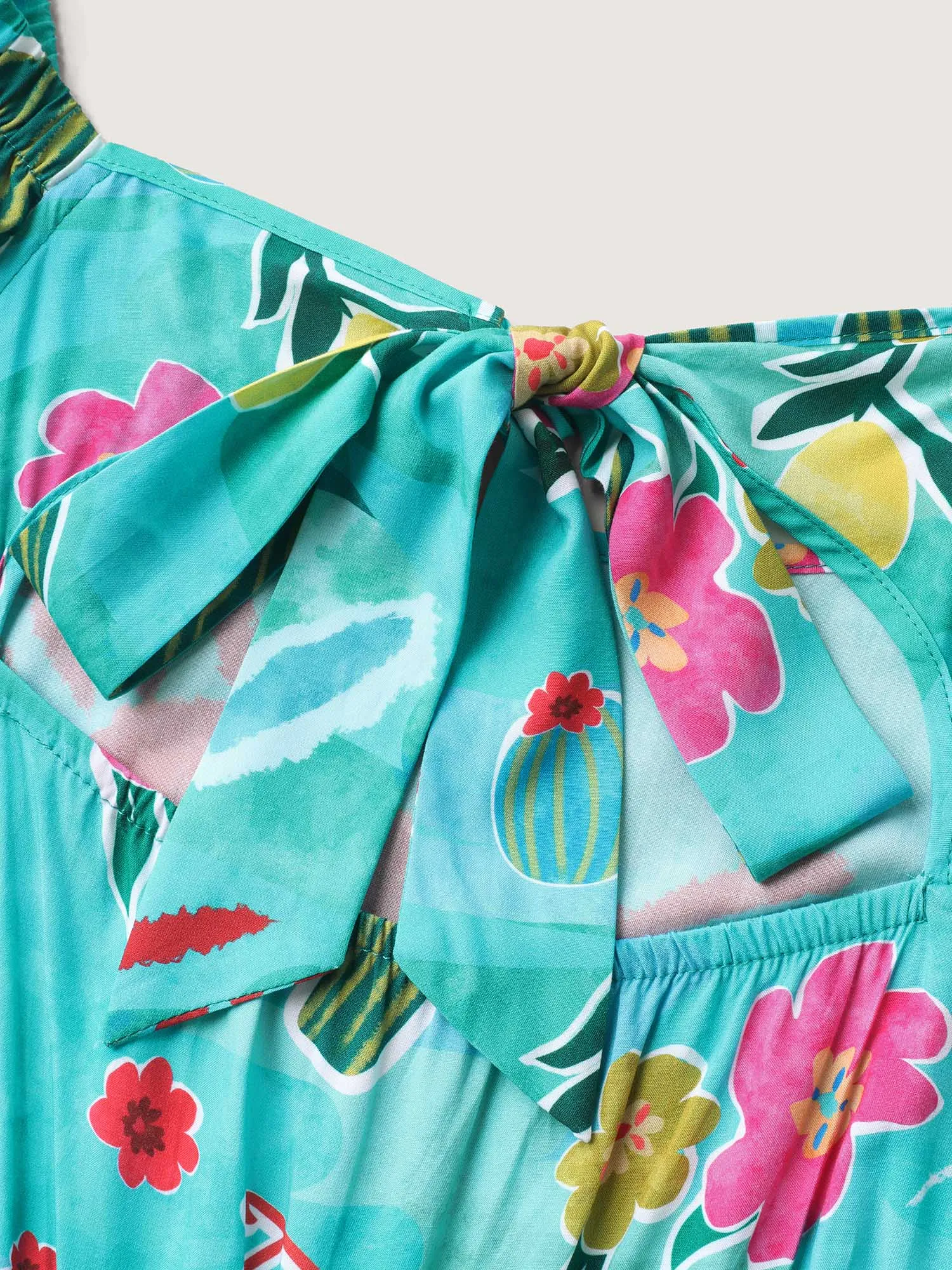 Cactus Holiday Print Cut-Out Back Jumpsuit sold by Bloomchic product image thumbnail 5