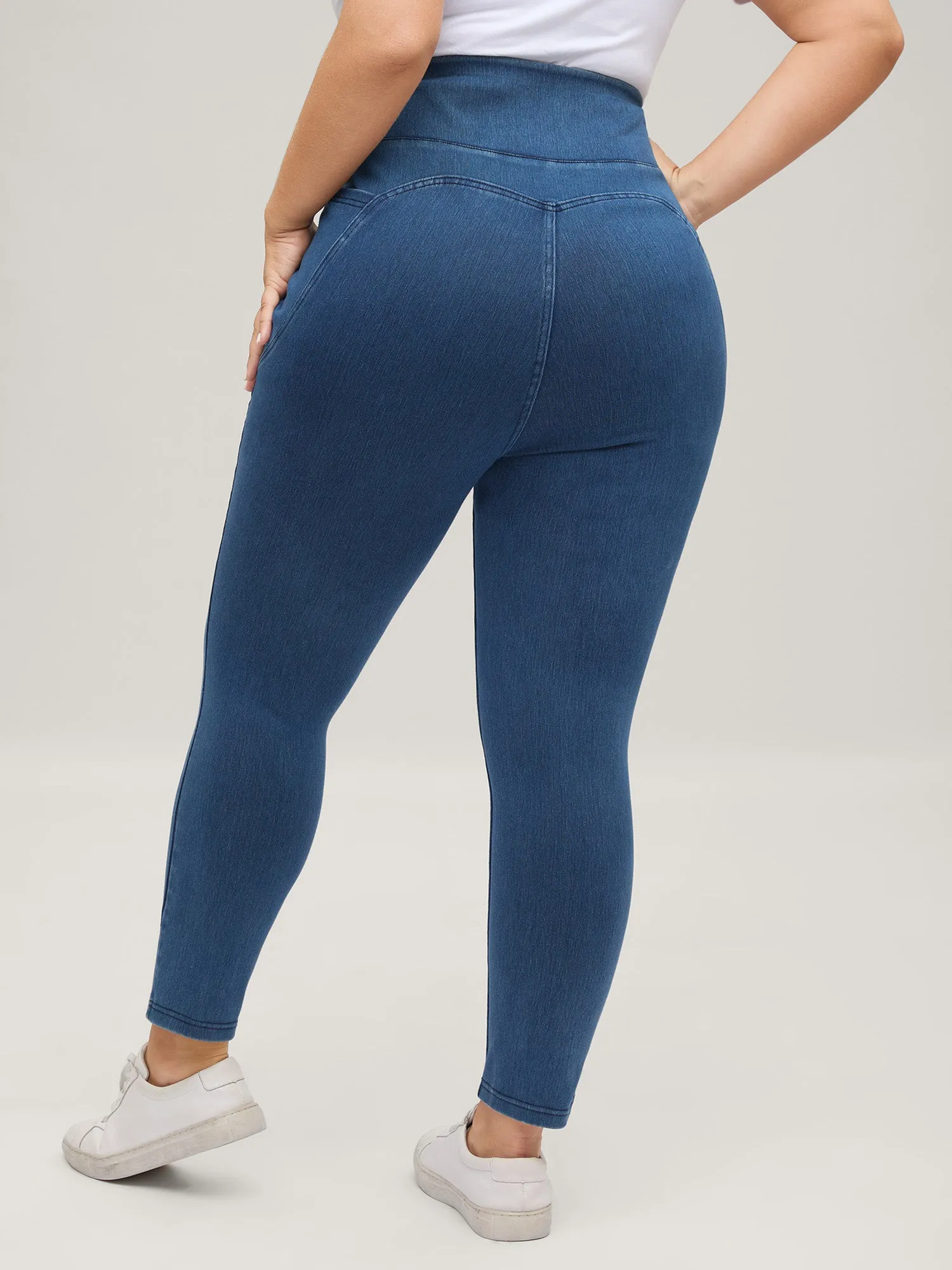 Yoga Stretchy Skinny-Fit Knit Jeans sold by Bloomchic product image thumbnail 5