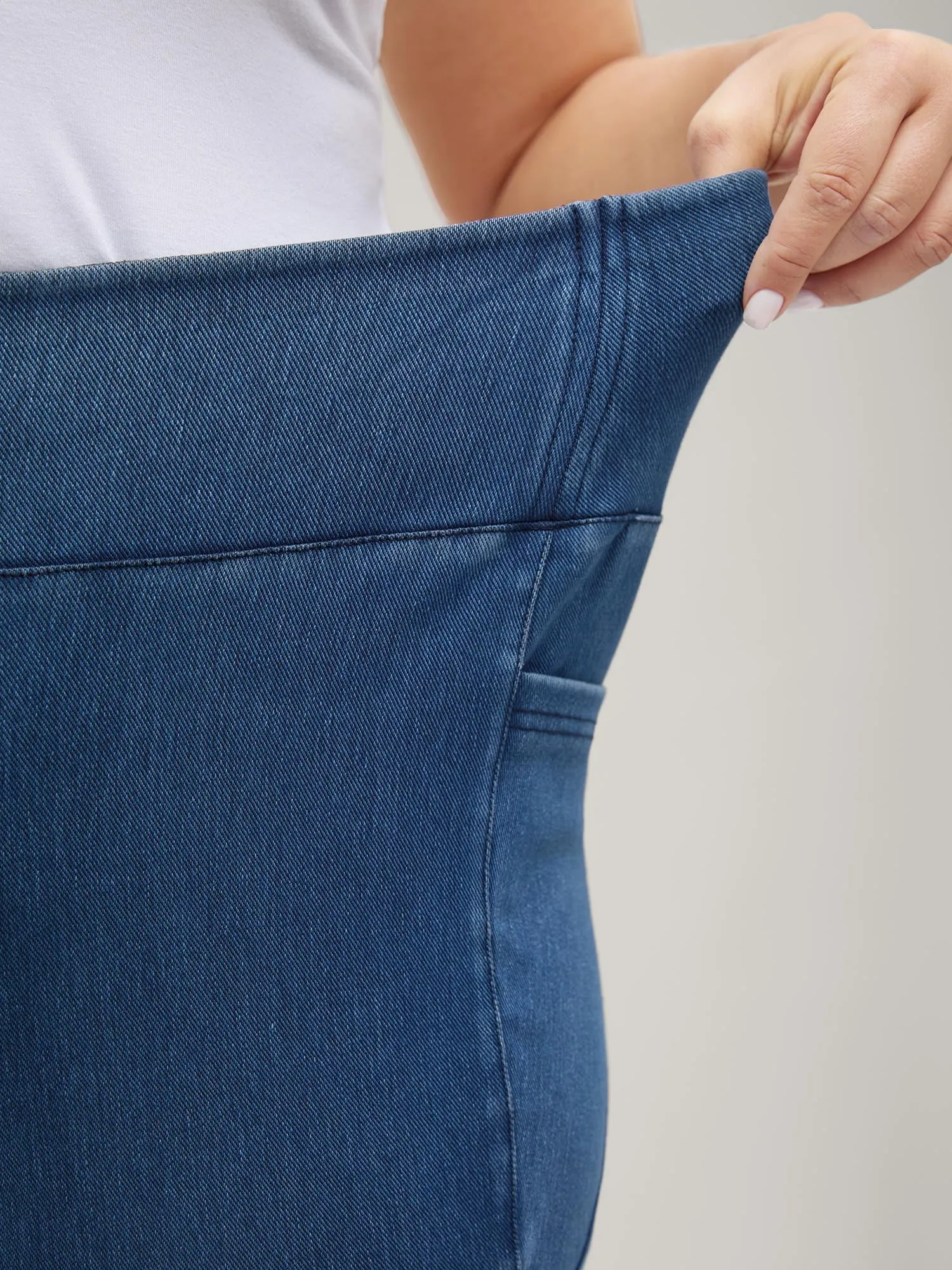 Yoga Stretchy Skinny-Fit Knit Jeans sold by Bloomchic product image thumbnail 4