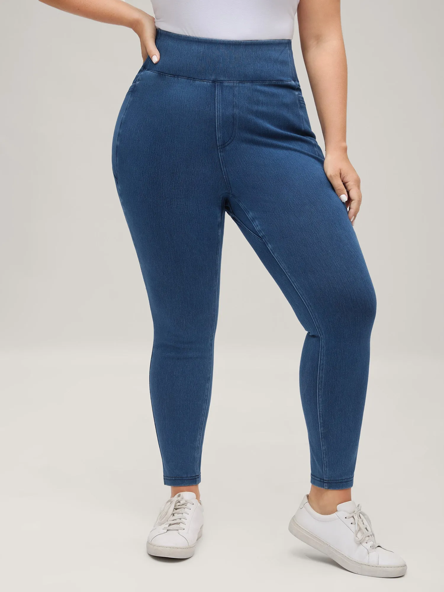 Yoga Stretchy Skinny-Fit Knit Jeans sold by Bloomchic product image thumbnail 2