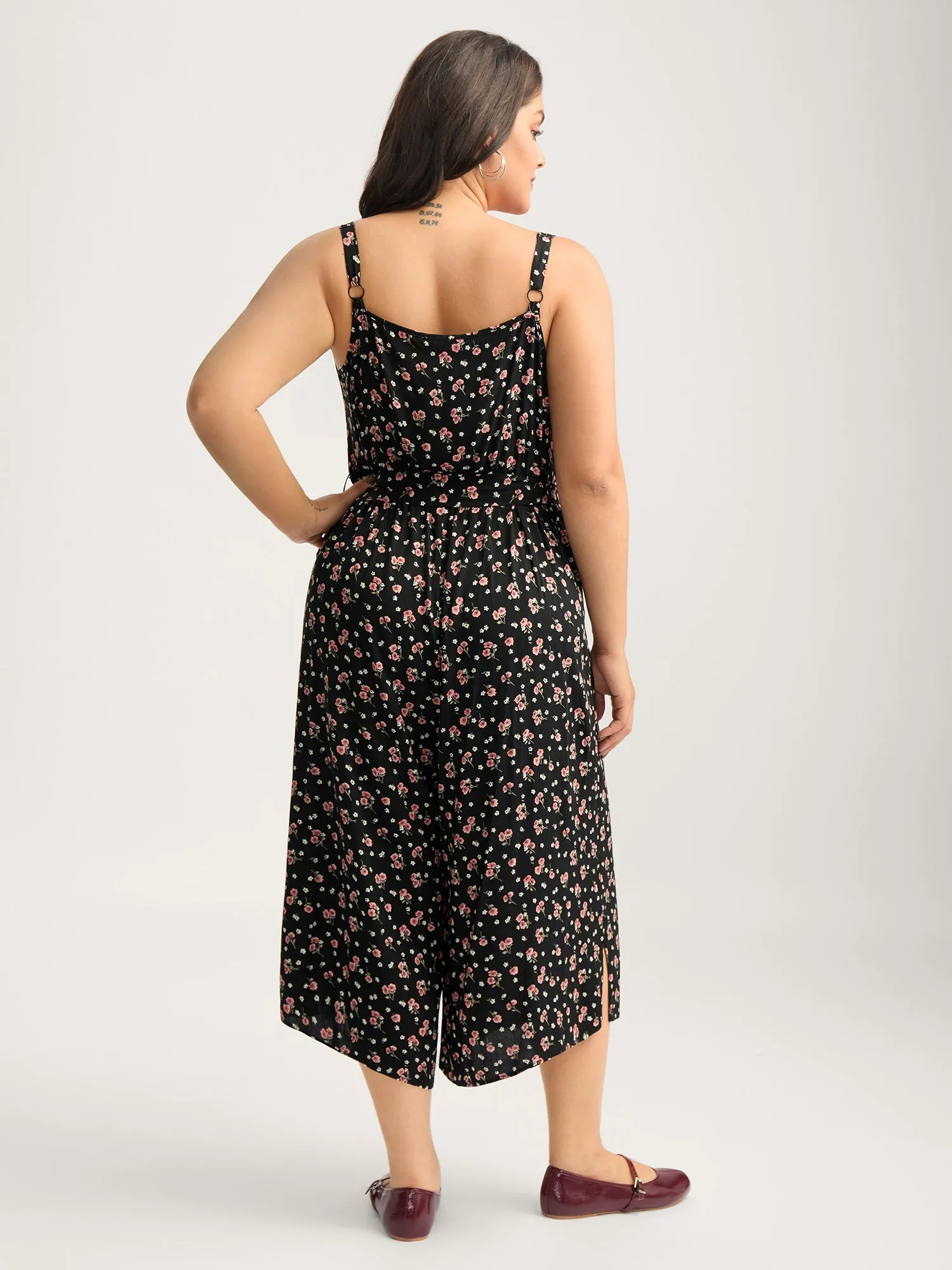 Romantic Florals Belted Pockets Jumpsuit sold by Bloomchic product image thumbnail 4