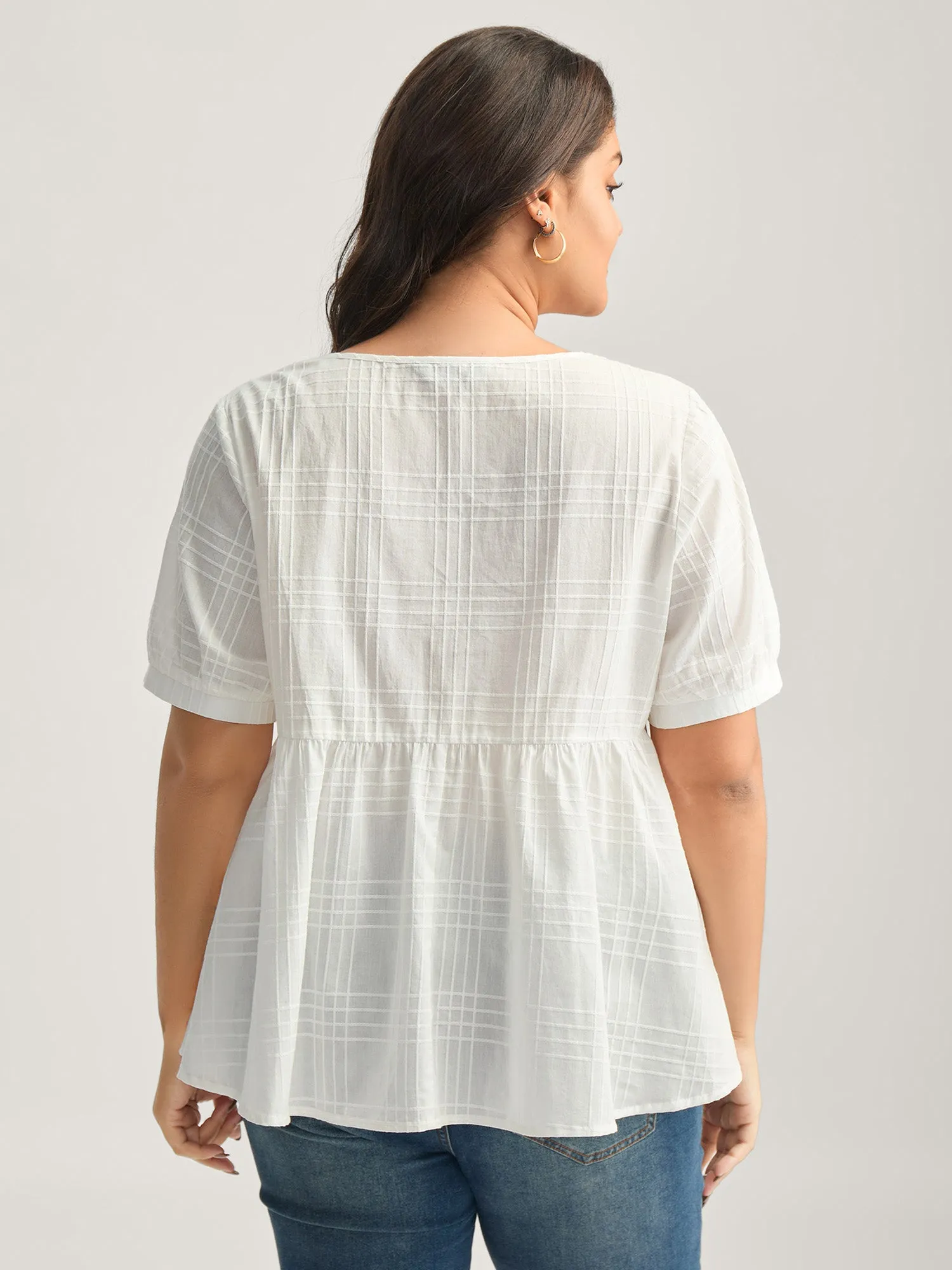 Cotton Colorful Embroidery Crisscross Solid Blouse sold by Bloomchic product image thumbnail 4