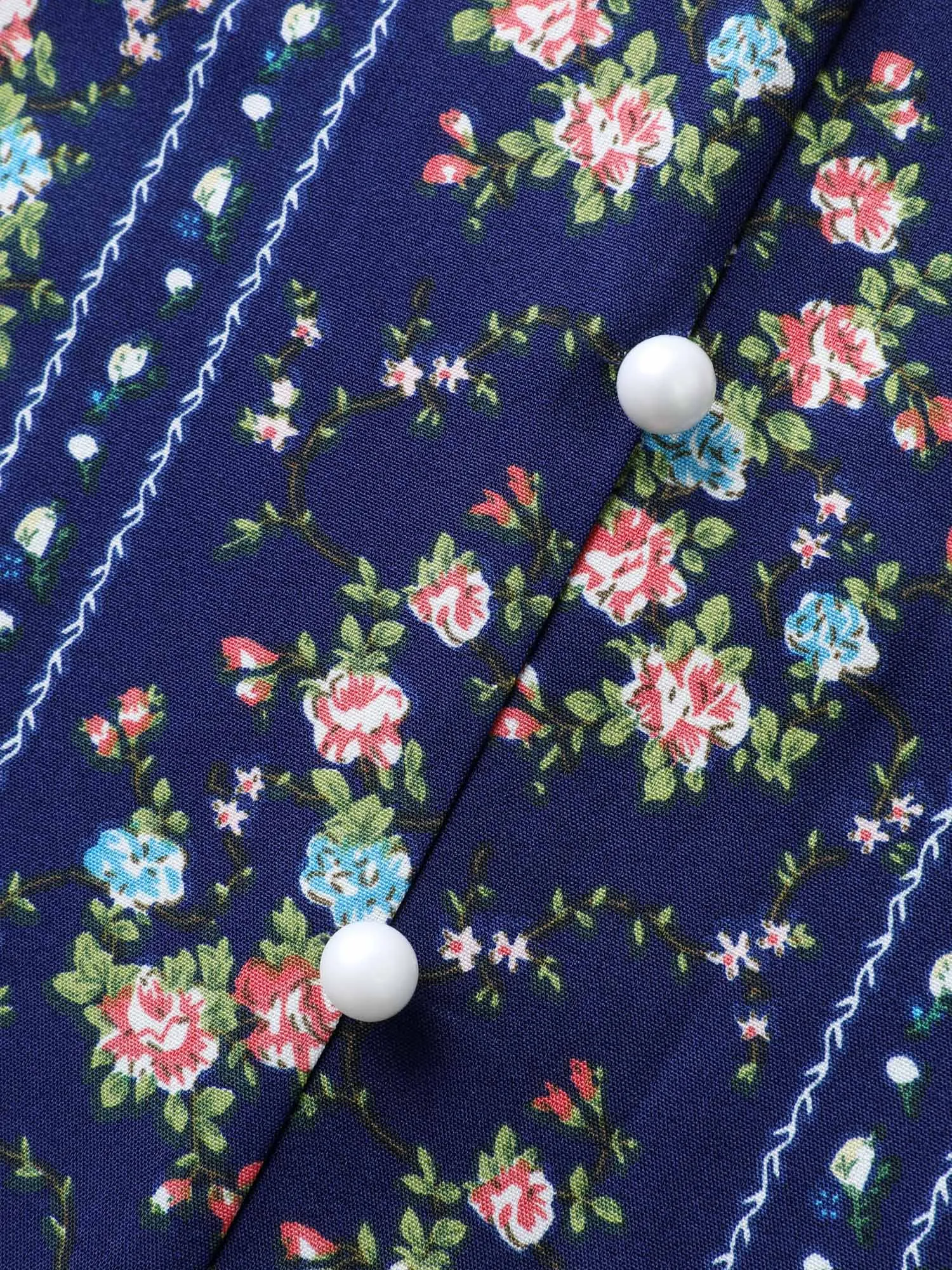 Floral Stripes Flutter Sleeve Blouse sold by Bloomchic product image thumbnail 5