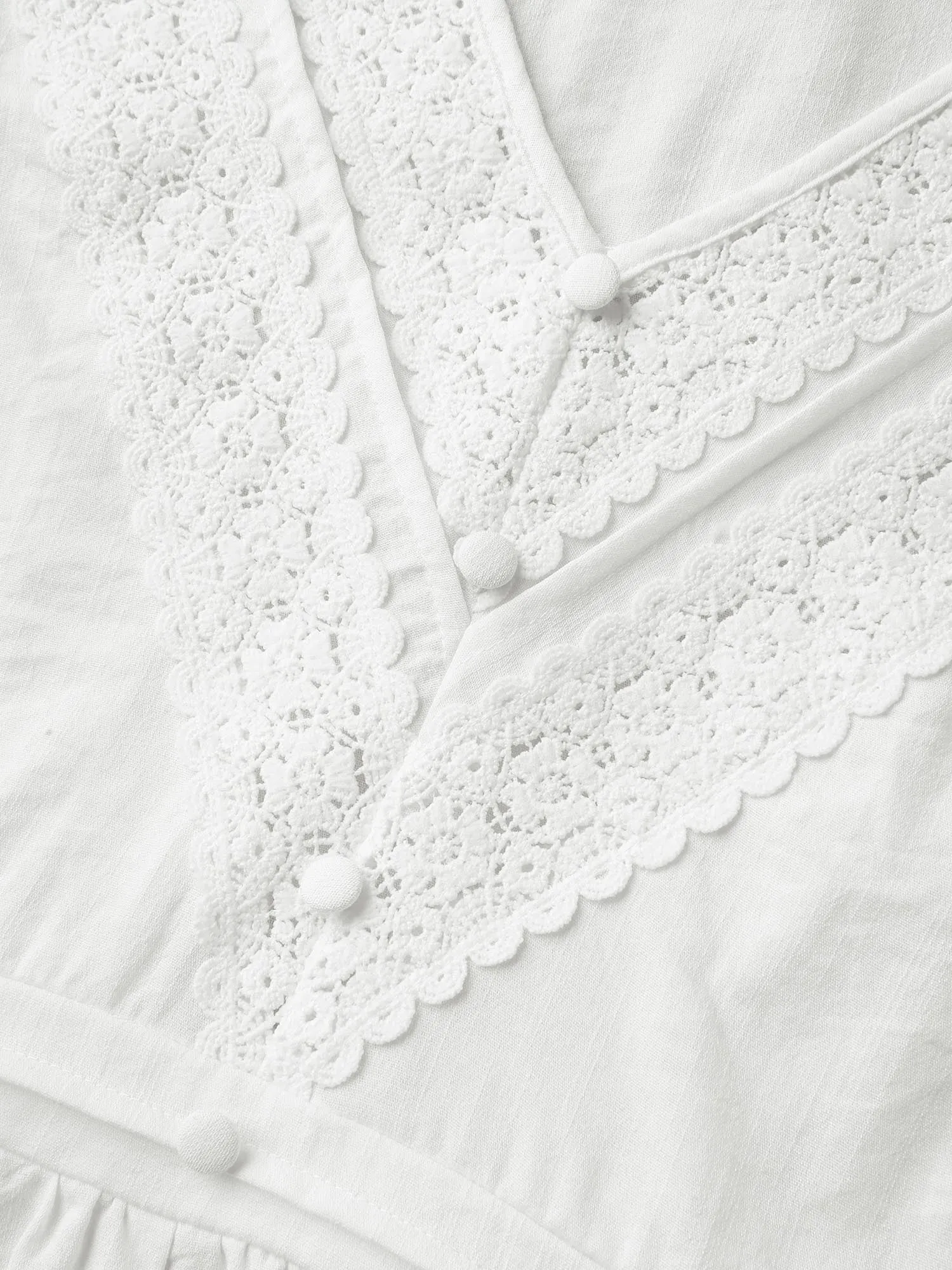 Lace Trim V-Neck Puffy Sleeve Blouse sold by Bloomchic product image thumbnail 5