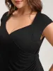 Overlap Knit Sweetheart Neck T-Shirt sold by Bloomchic