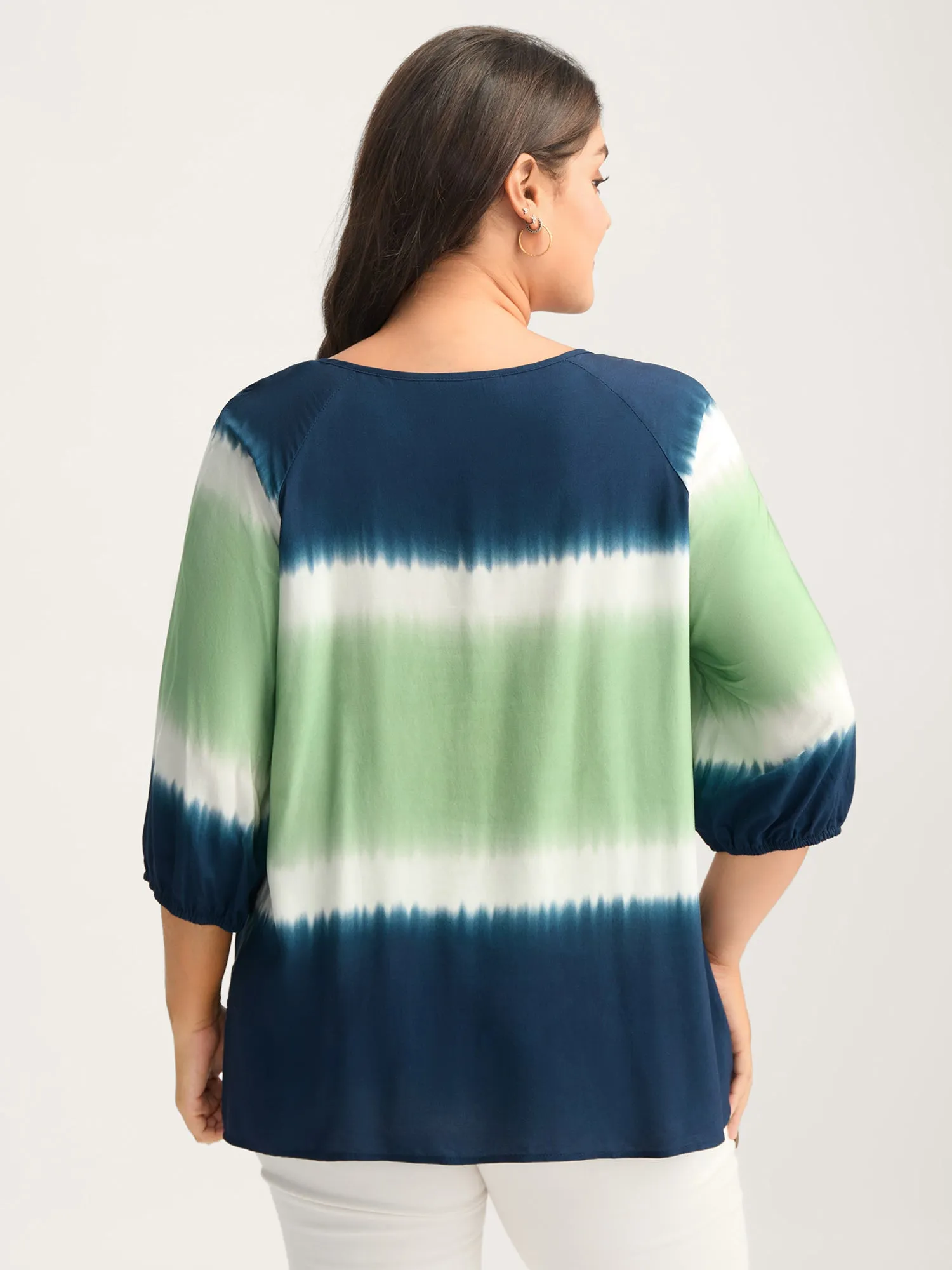 Ombre Gradient Neck Tie Blouse sold by Bloomchic product image thumbnail 4