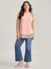 Floral Print Contrast Cut-Out T-Shirt sold by Bloomchic