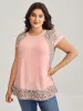 Floral Print Contrast Cut-Out T-Shirt sold by Bloomchic
