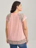 Floral Print Contrast Cut-Out T-Shirt sold by Bloomchic