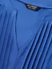 Shirred Cuffs Pintuck Pleats Solid Blouse sold by Bloomchic