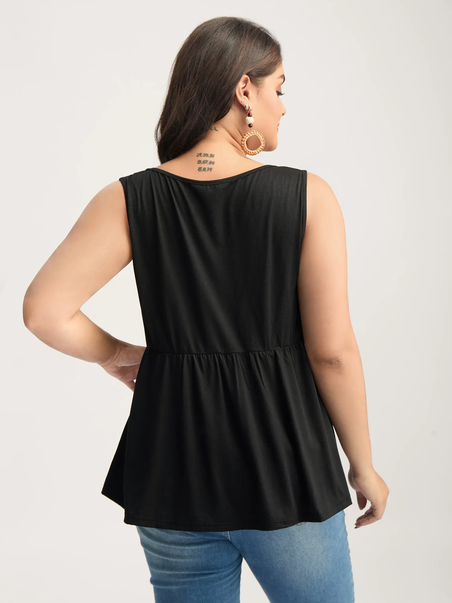 Colorful Shirred Detail Offsleeves Tank Top sold by Bloomchic product image thumbnail 4