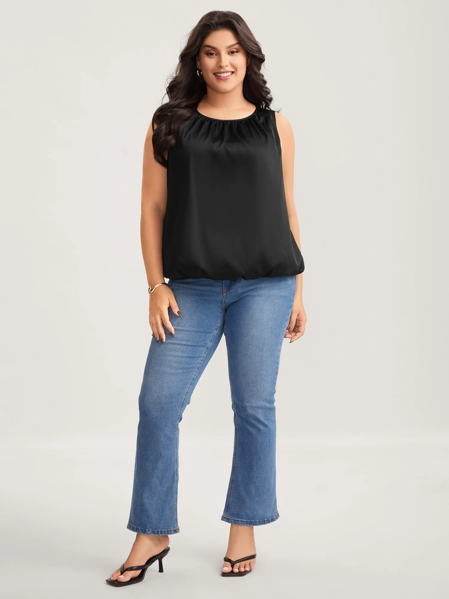 Shimmery Pleated Relaxed Fit Top sold by Bloomchic product image thumbnail 3